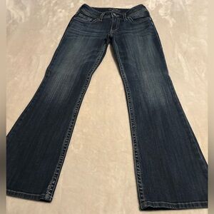 Women's Silver Suki Bootcut W28/L31. Dark blue with stylish stitching.